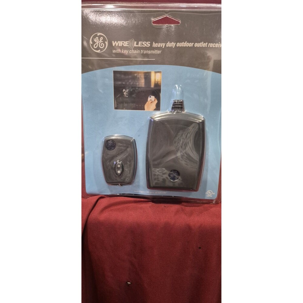 New GE Wireless Heavy Duty Outdoor Outlet Receiver Keychain Remote Sealed Vintag